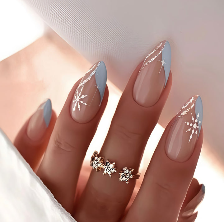 Artistic nail embellishment with snowflake accents Kalsten