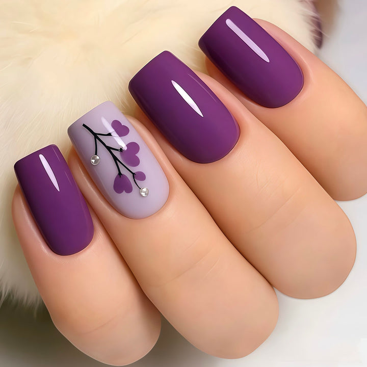 Floral Print Press-On Nail Art Kalsten