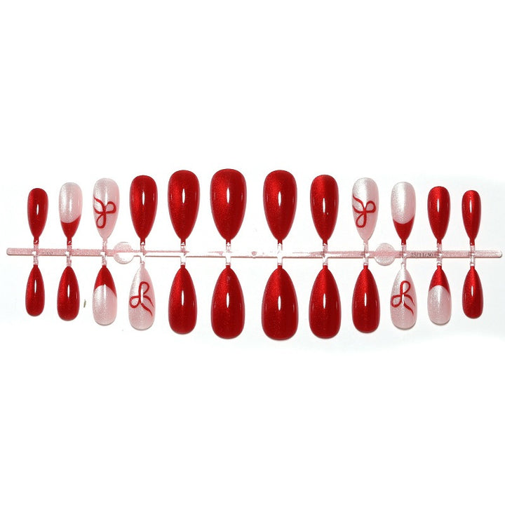 Press-on Nail Set with Glamorous Red and Rose Tones Kalsten