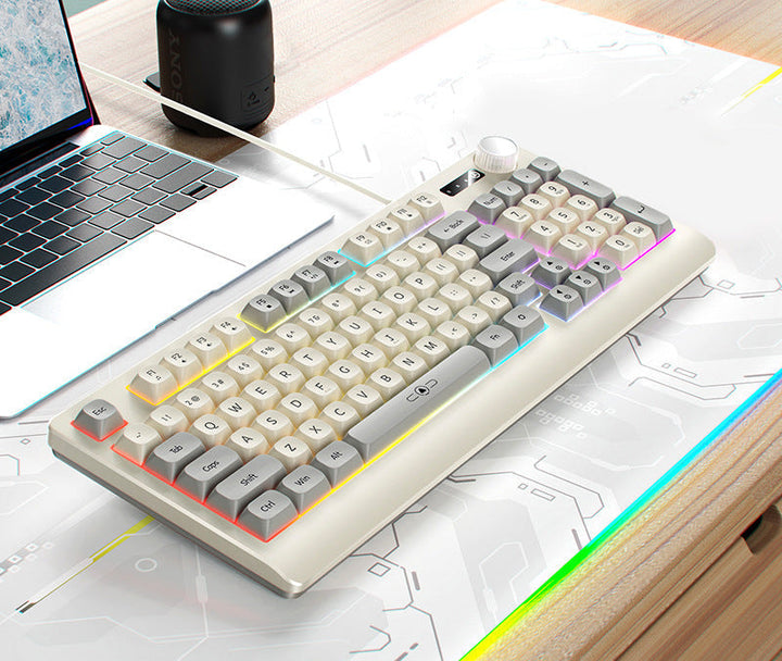 Retro RGB Mechanical Keyboard and Optical Gaming Mouse Set Kalsten