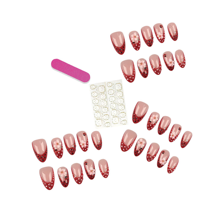 Elegant Floral Design Press-On Nails Set