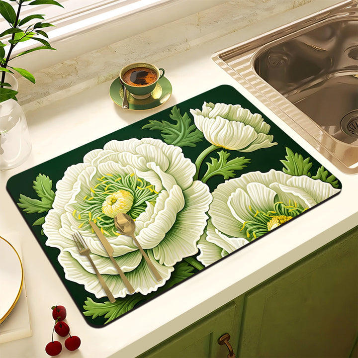 Decorative Floral Kitchen Mat