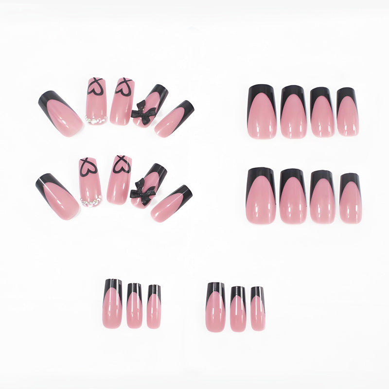 Artificials Nails Set with Elegant Bow and Heart Designs Kalsten