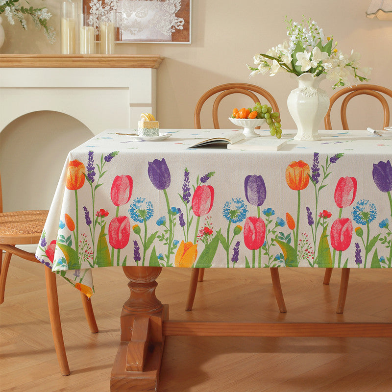 Decorative Floral Print Tablecloth