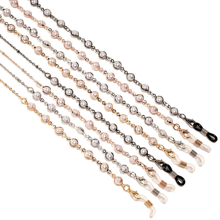 Elegant Pearl-Embellished Glasses Chain Kalsten