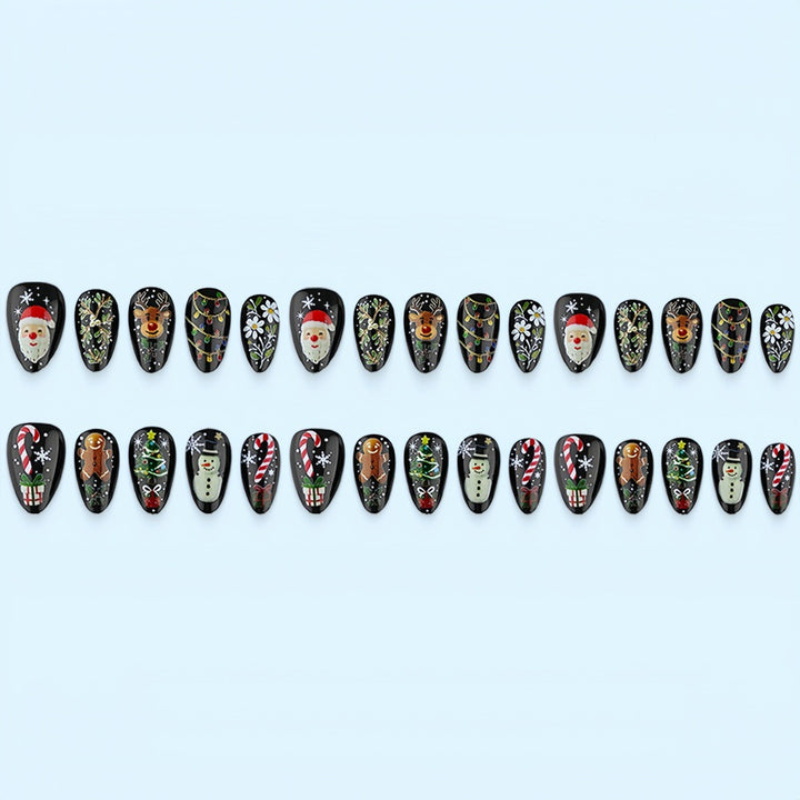 Artificial Nail Set with Christmas Motifs Kalsten