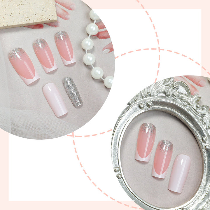 Elegant Press-On Nail Set with Glittering Tips Kalsten