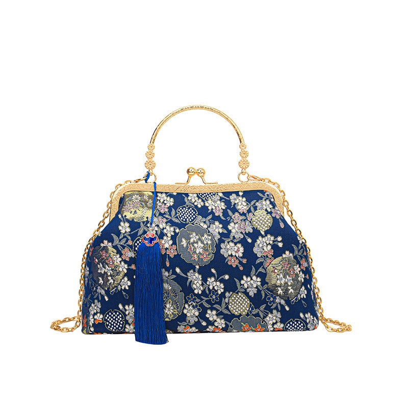 Floral Embroidered Evening Clutch