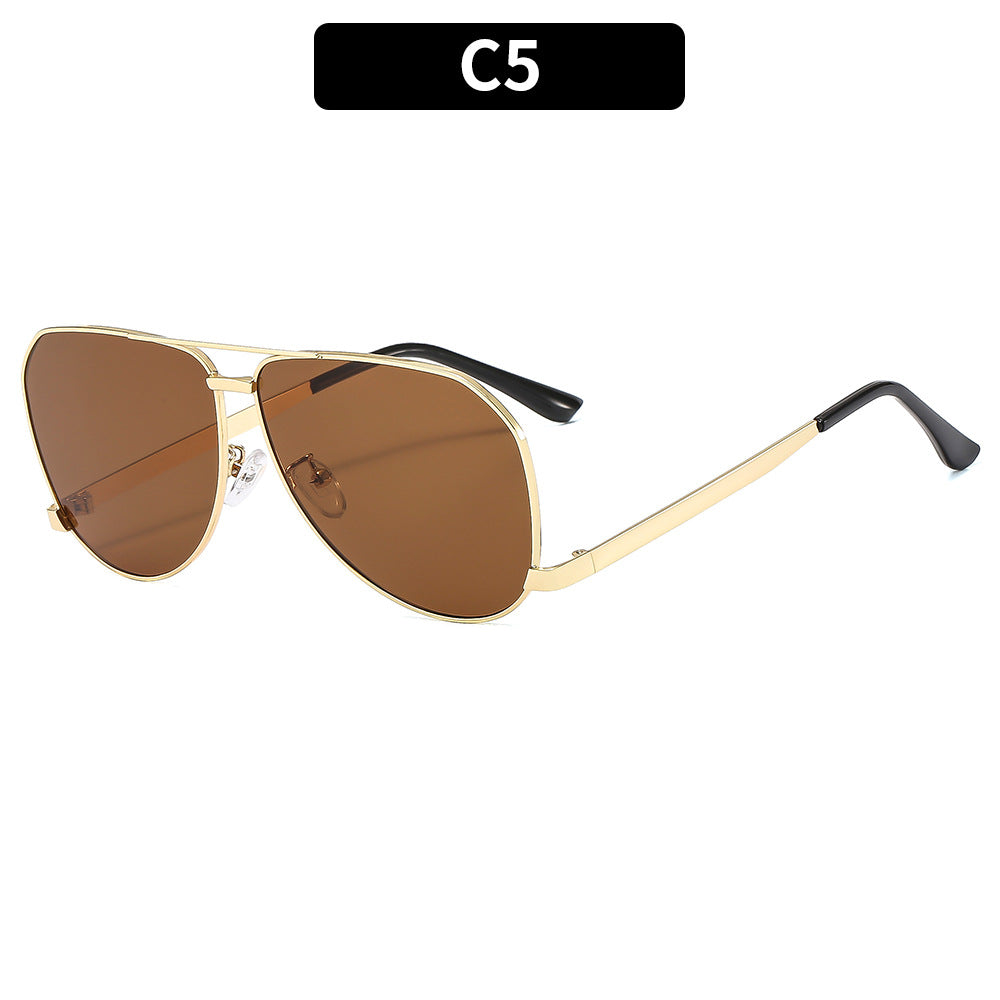 Aviator-Style Shield Sunglasses