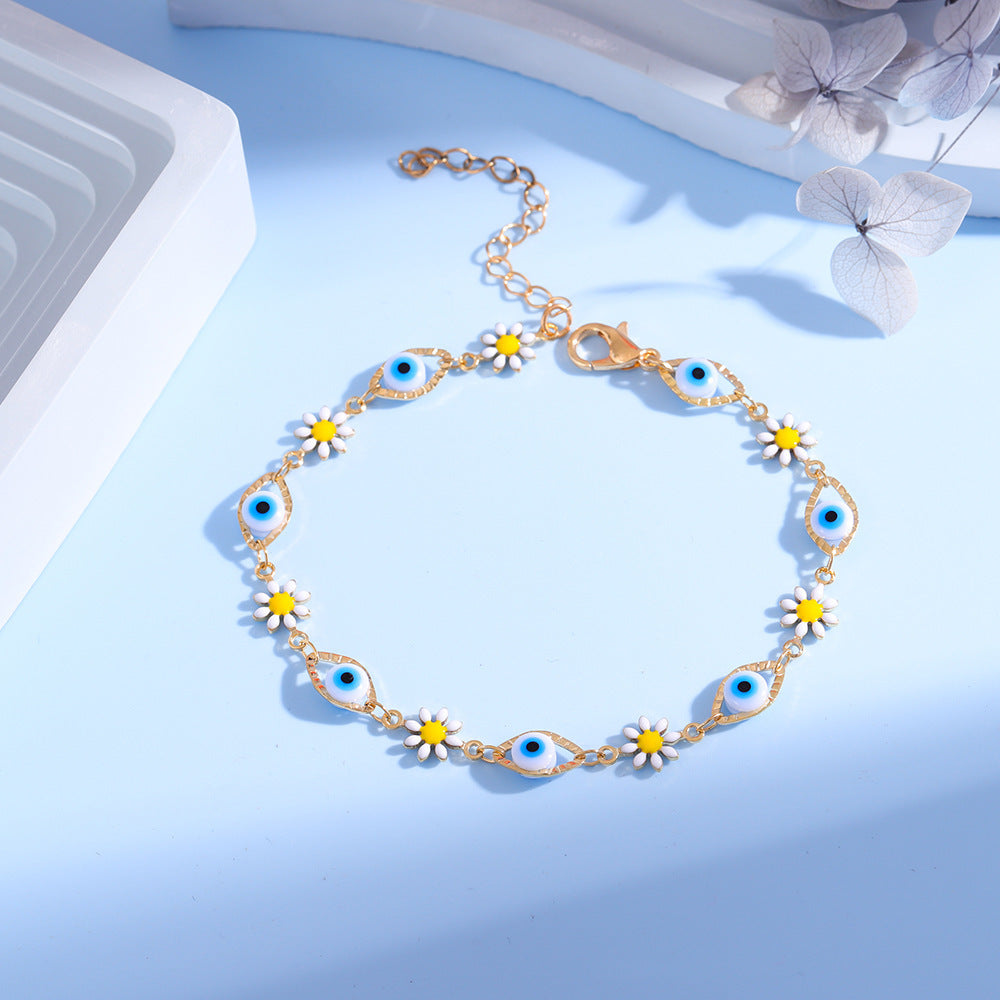 Eye Charm and Daisy Bracelet Kalsten