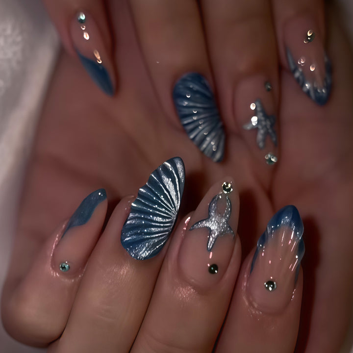Artistic Ocean-Inspired Nail Art Set Kalsten