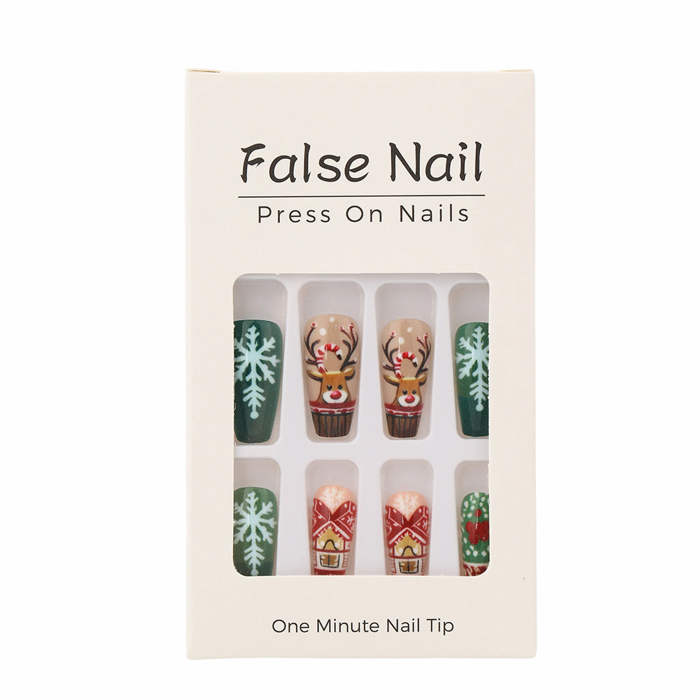 Artificial Nails Set with Festive Christmas Designs Kalsten