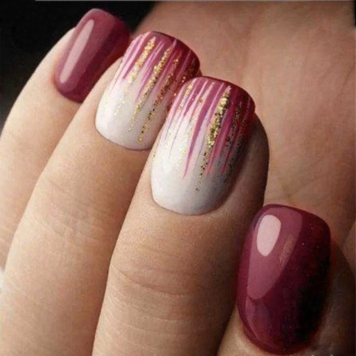 Elegant Glossy Nail Art Press-On Extensions Kalsten