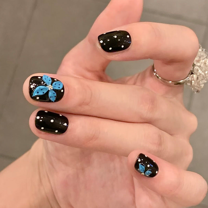 Artistic Hand-Painted Floral Press-On Nails Kalsten