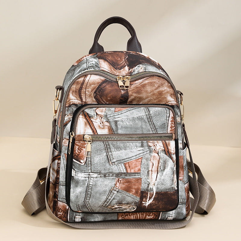Stylish Denim Pattern Backpack Kalsten