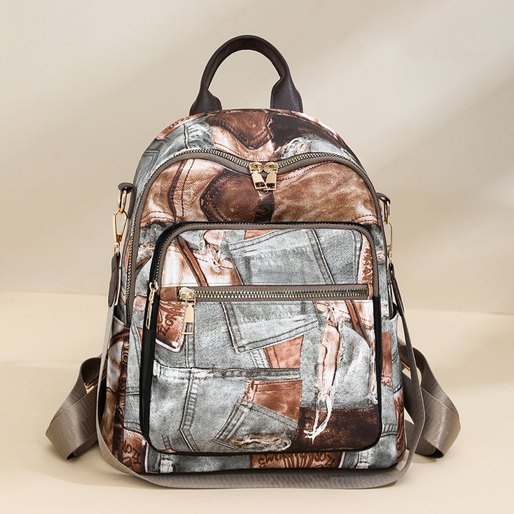 Stylish Denim Pattern Backpack Kalsten