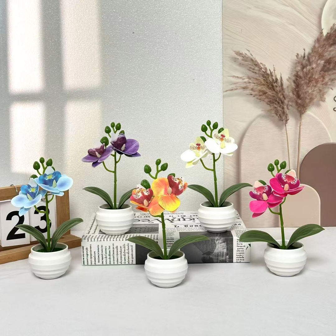 Lifelike Decorative Orchid Plant Arrangement for Home Decor