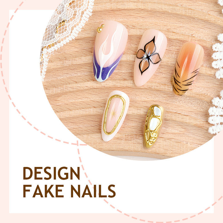 Artificial Nail Set with Glamorous Designs and Elegant Embellishments Kalsten