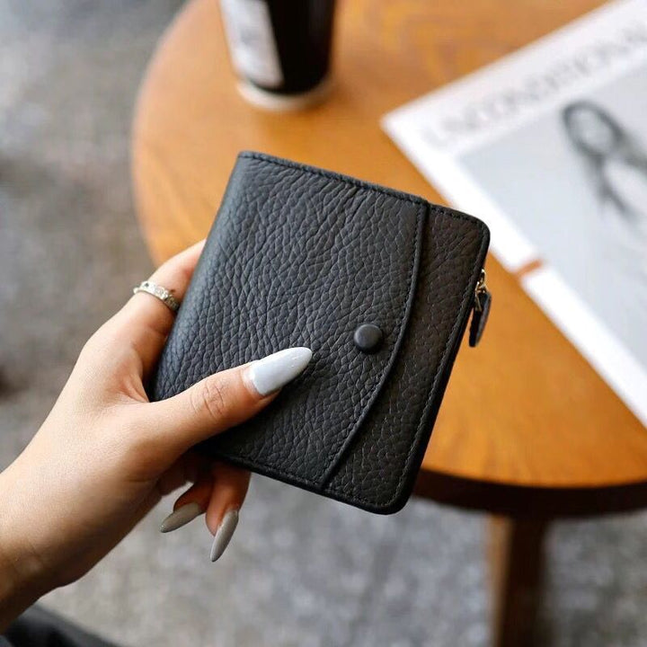 Textured Leather Zippered Coin Wallet Kalsten