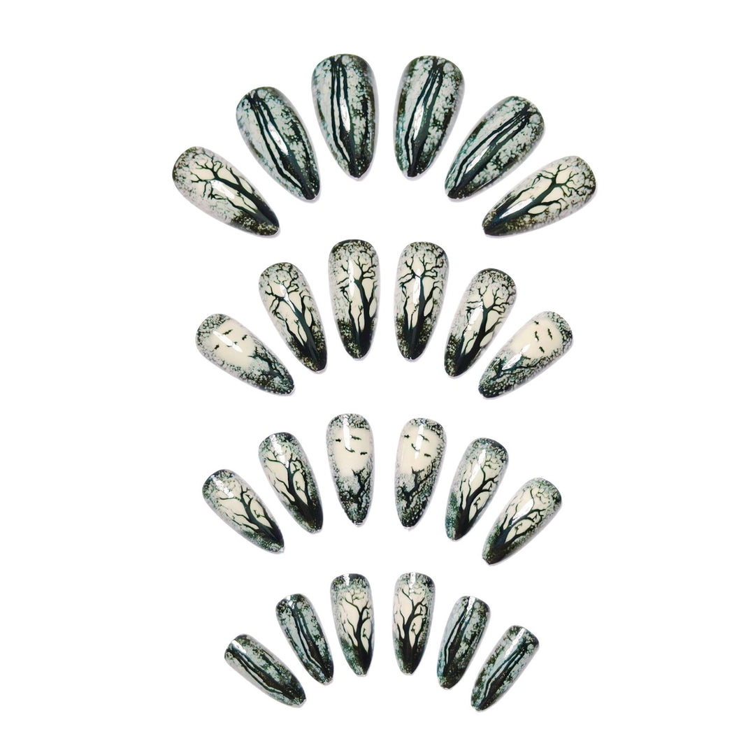 Art nails with impressive forest motif Kalsten