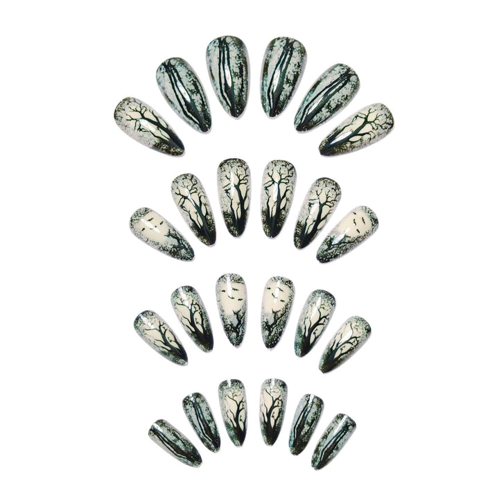 Art nails with impressive forest motif Kalsten