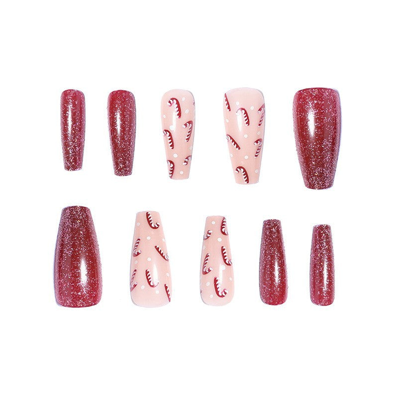 Premium Glossy Glittering Almond-Shaped Press-On Nails Kalsten