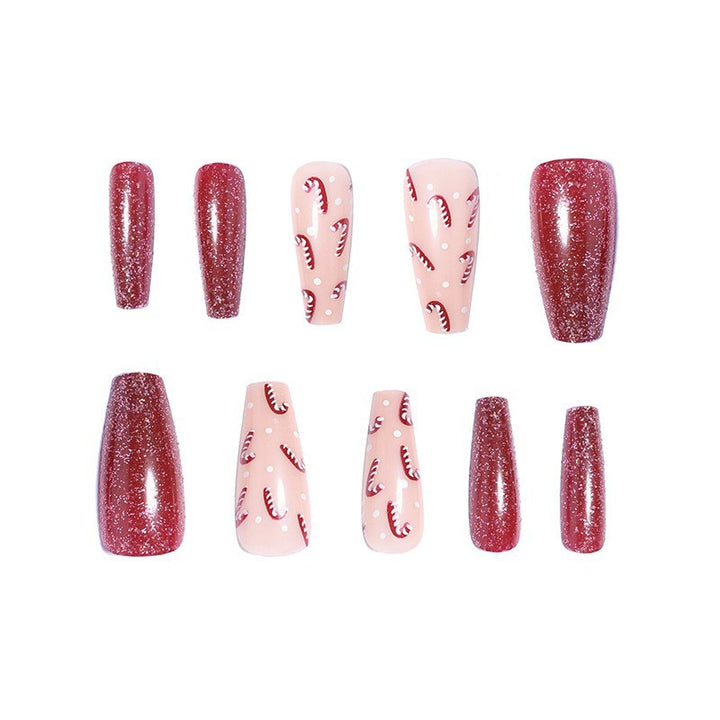 Premium Glossy Glittering Almond-Shaped Press-On Nails Kalsten