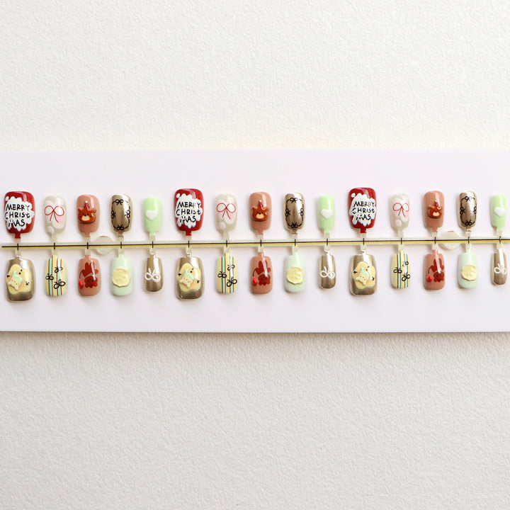Festive Themed Press-On Nail Art Set Kalsten