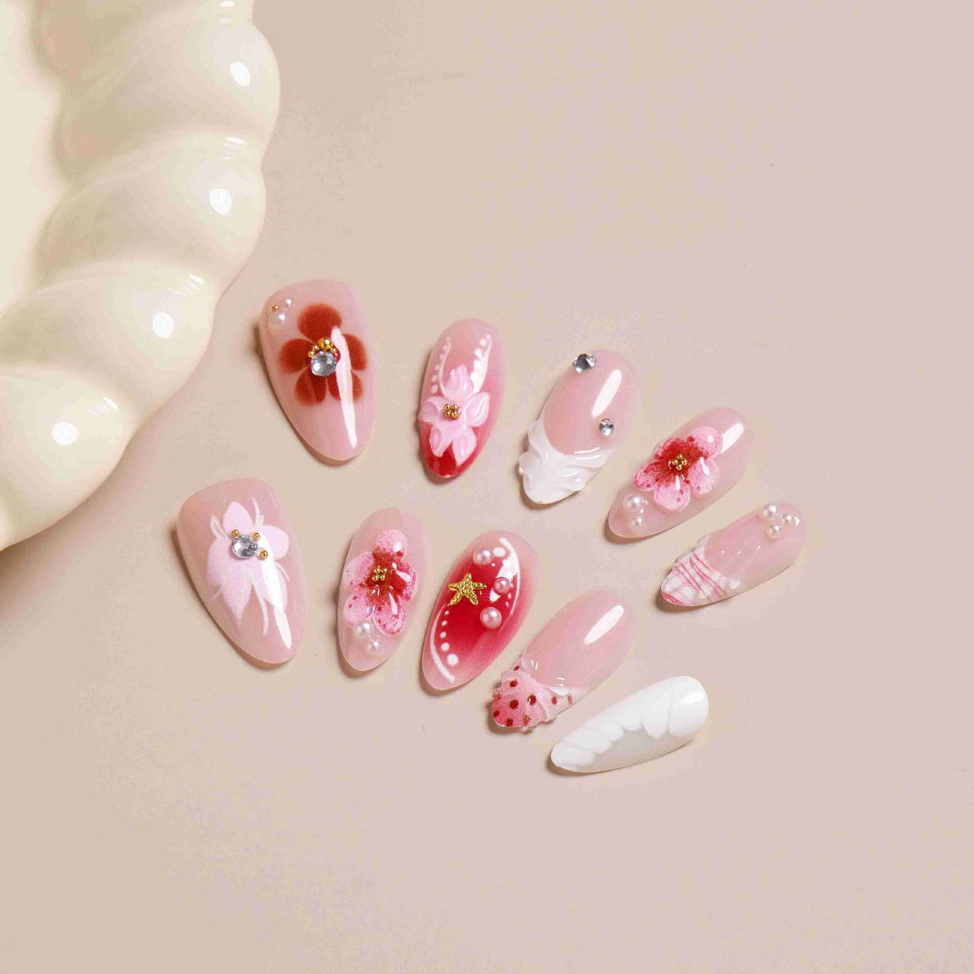 Elegant Floral Design Press-On Nail Set Kalsten
