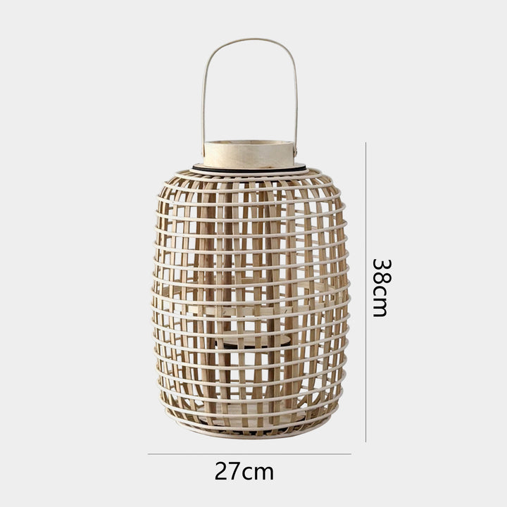 Rustic lantern made of woven material Kalsten