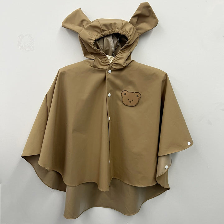Waterproof Kids Hooded Bunny-Ear Rain Poncho with Snap Closure