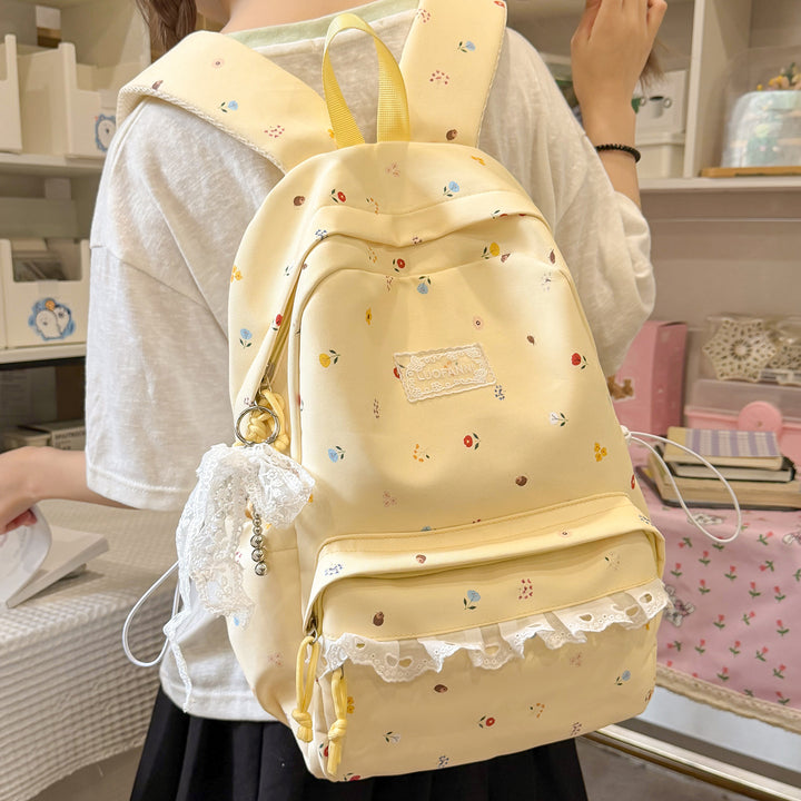 Decorative Floral-Embellished Backpack Kalsten