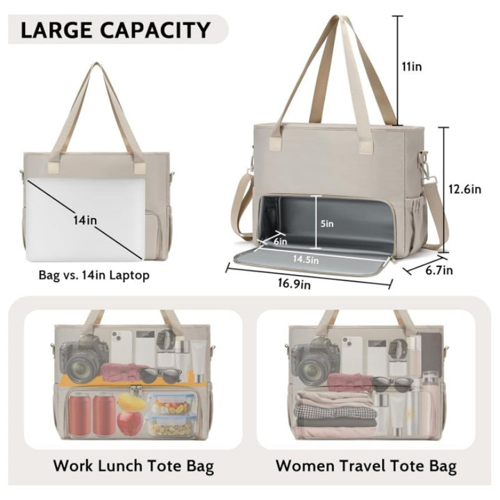 Insulated Multi-Pocket Grocery Tote Kalsten