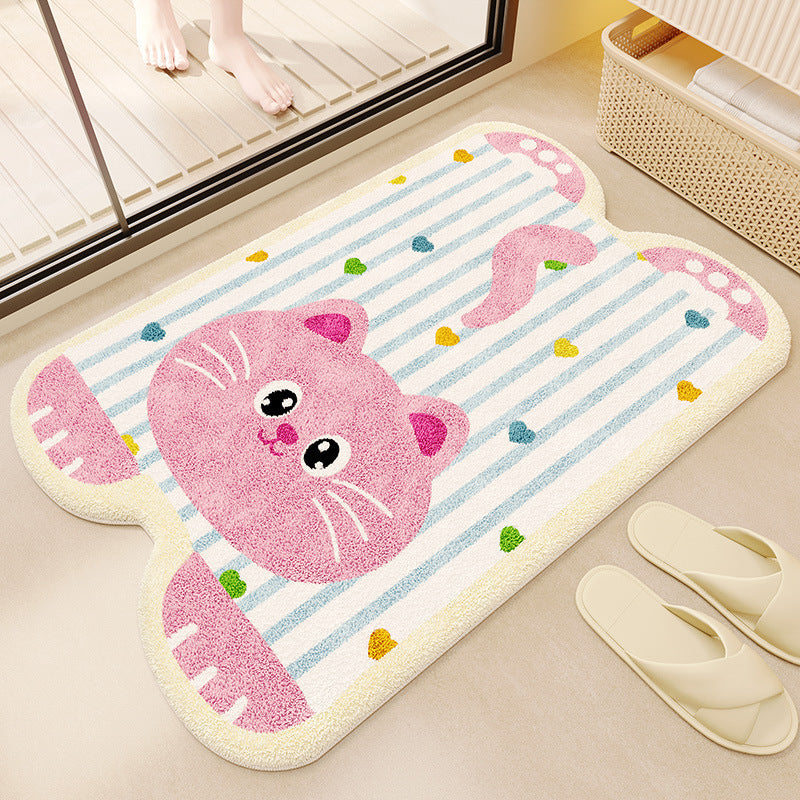 Cute Cartoon Cat Shaped Bath Mat