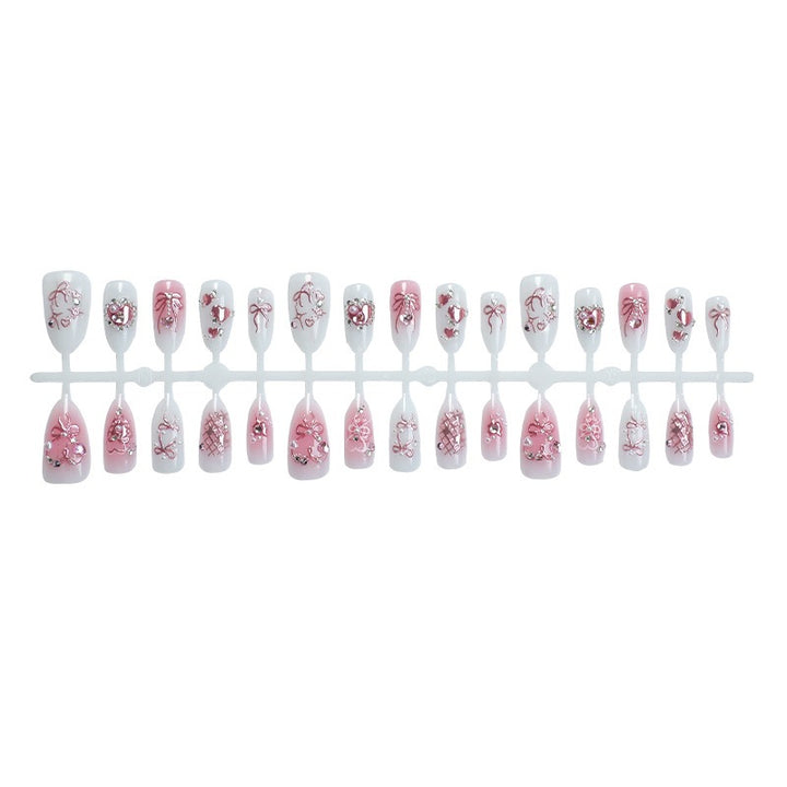 Elegant artificial nail set with floral and glitter details Kalsten