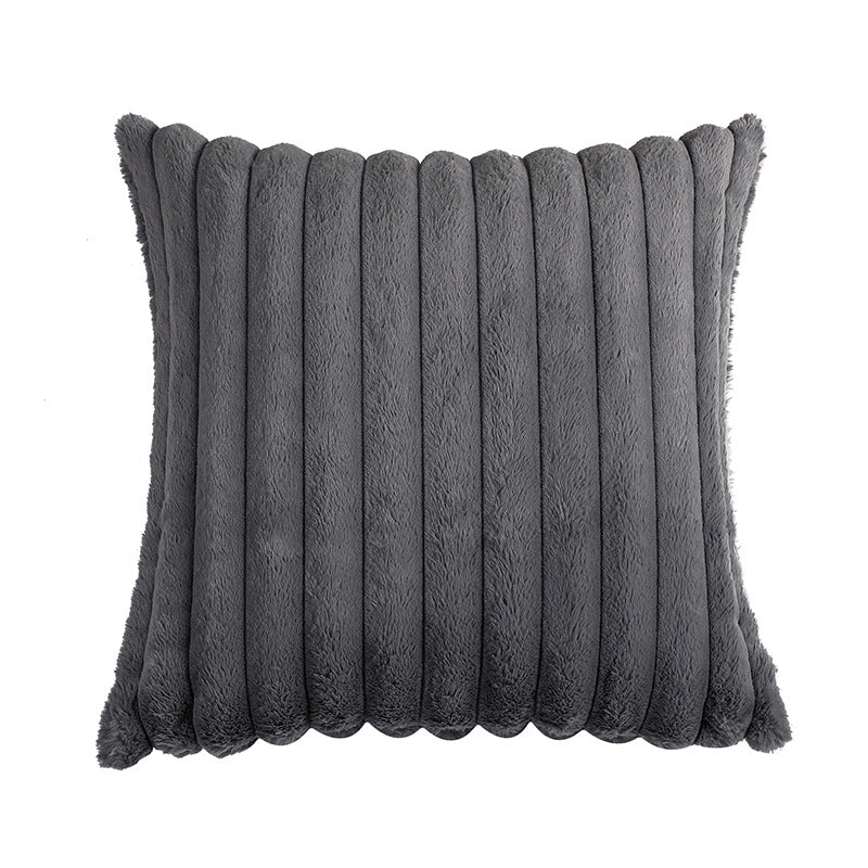 Plush Ribbed Decorative Throw Pillow