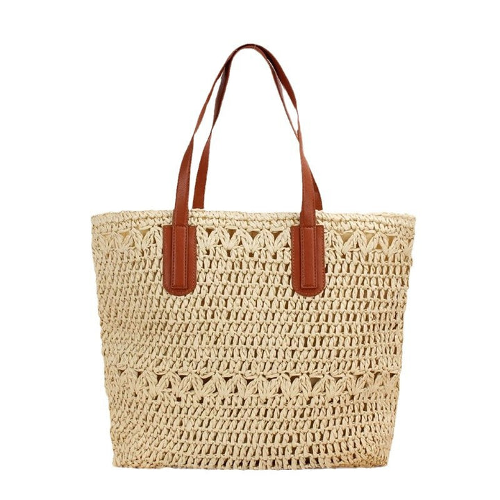 Natural beach bag with sturdy leather handles Kalsten