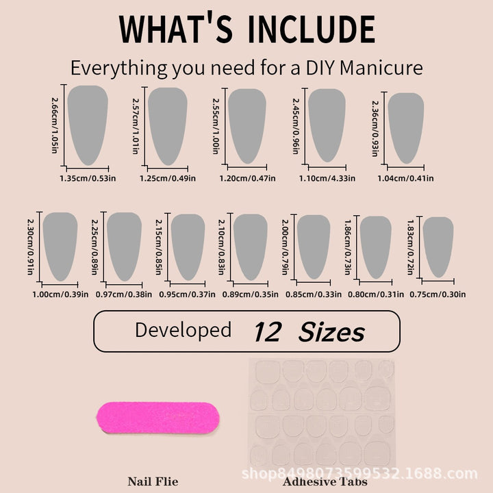 Elegant artificial nail set with classic French tips Kalsten