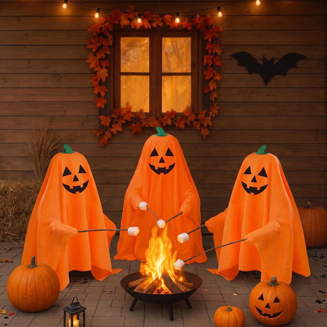 Halloween chair covers in ghost design for dining room and party