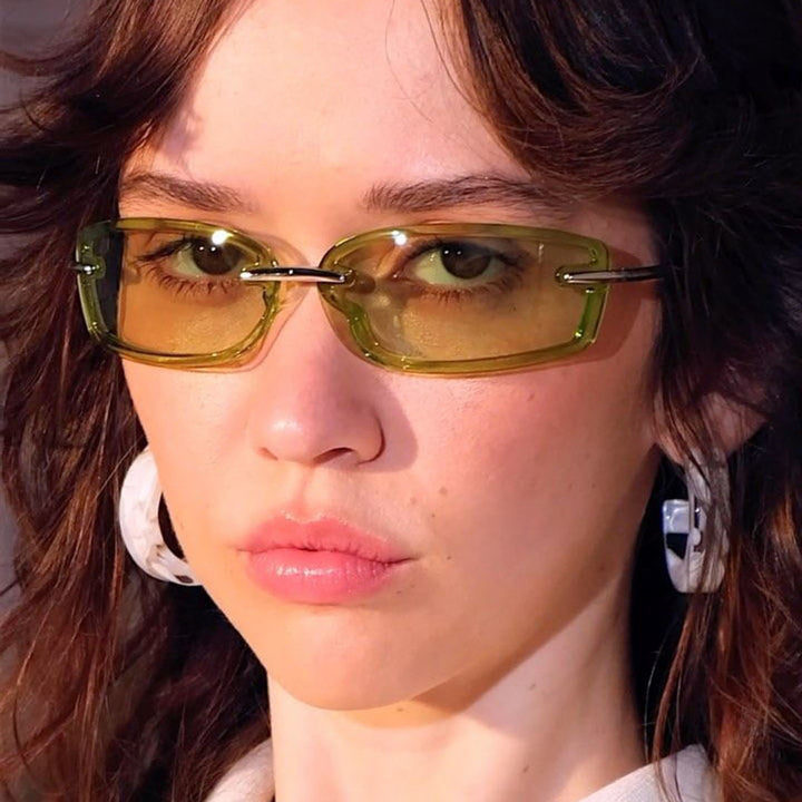 Women's fashionable sunglasses in futuristic design and transparent frame Kalsten