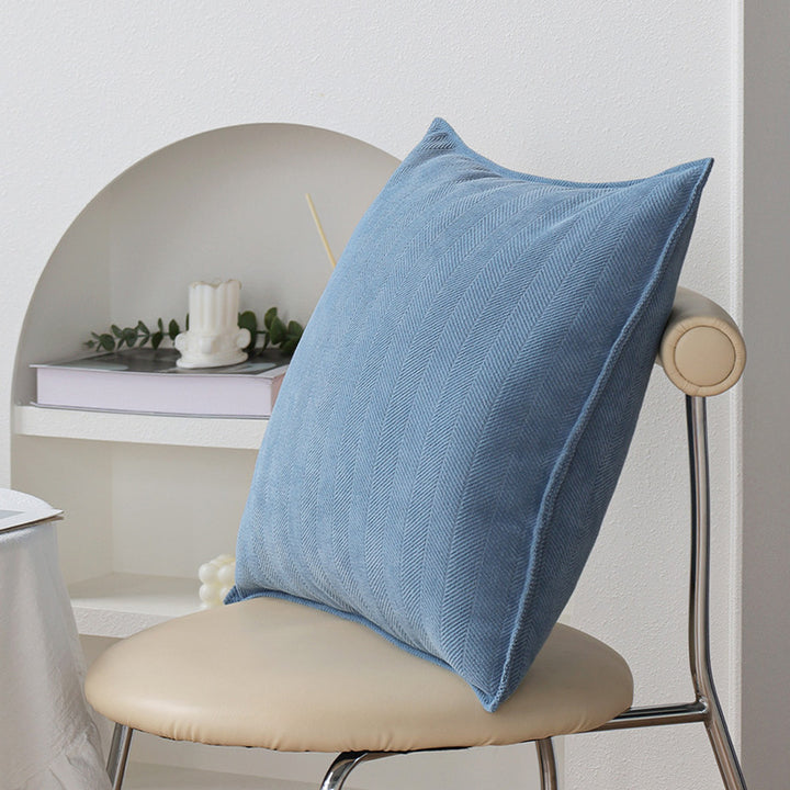 Square pillowcase with herringbone pattern and piped seam Kalsten
