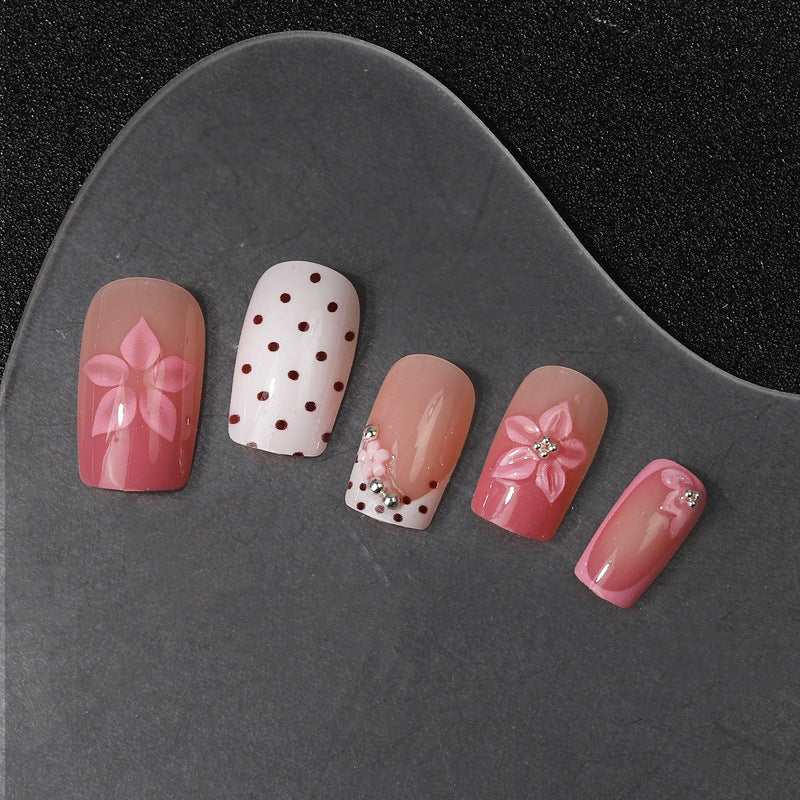 Floral Embellished Press-On Nail Set Kalsten