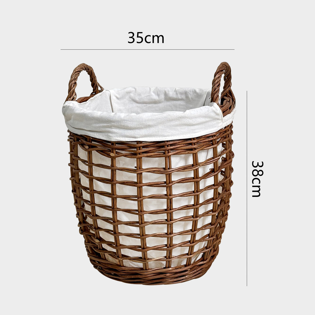 Handcrafted laundry basket with fabric cover Kalsten