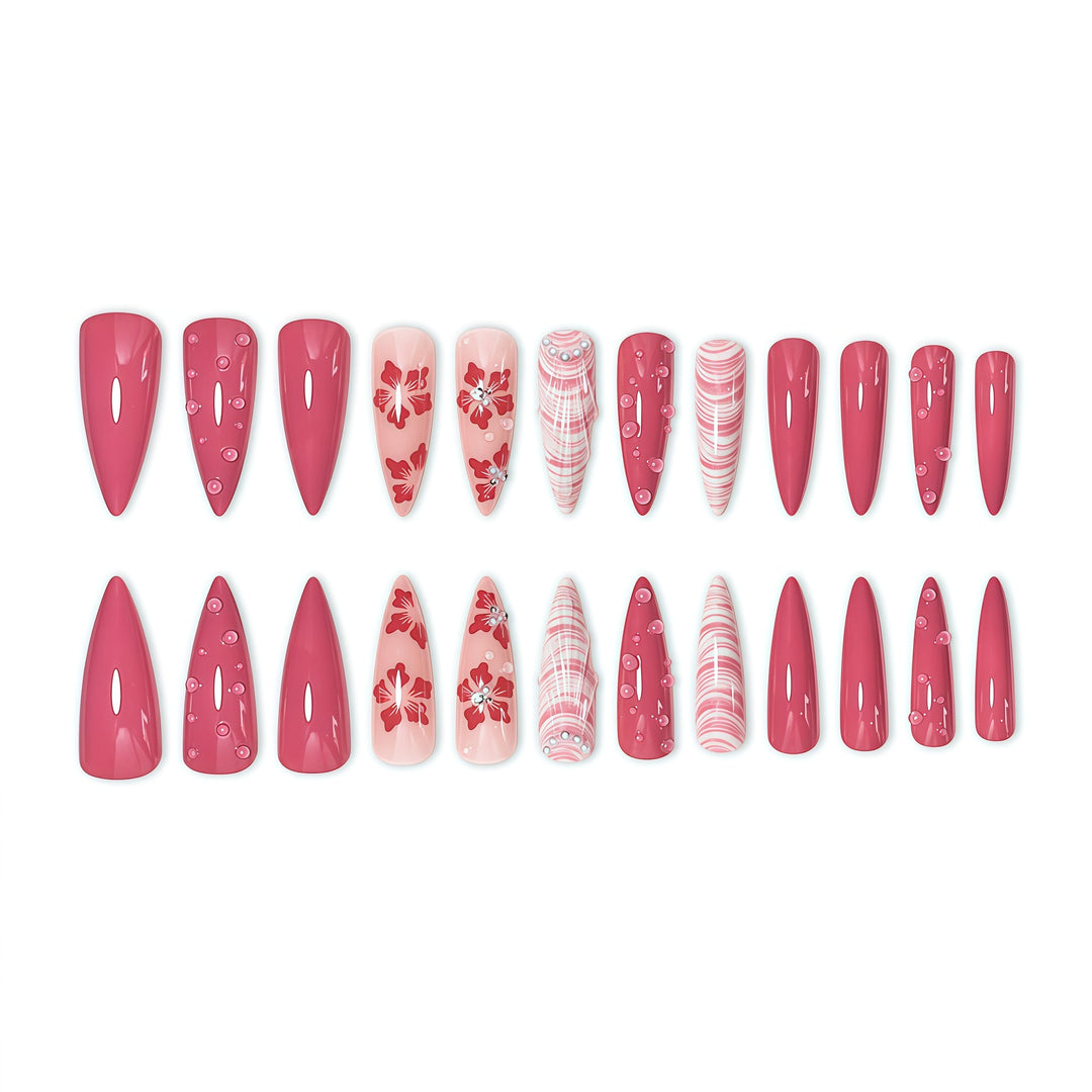 Floral Art Nail Extensions Kalsten