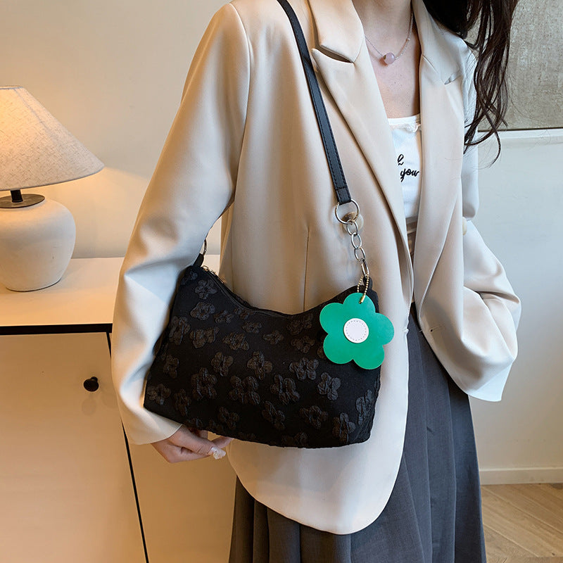 WoStylish Hobo Handbag with Floral Charm Kalsten