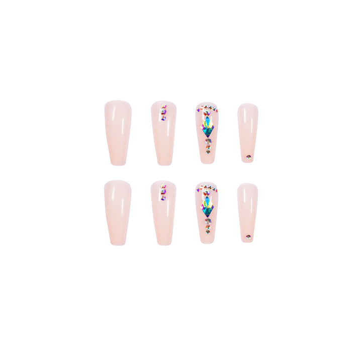 Glamorous nail extensions with rhinestone embellishments Kalsten