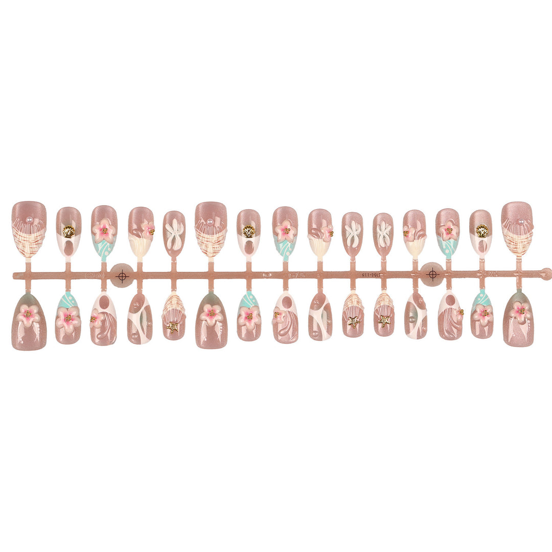 Artistic Floral Acrylic Nail Set