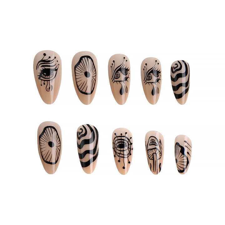 Artful nails with abstract design Kalsten