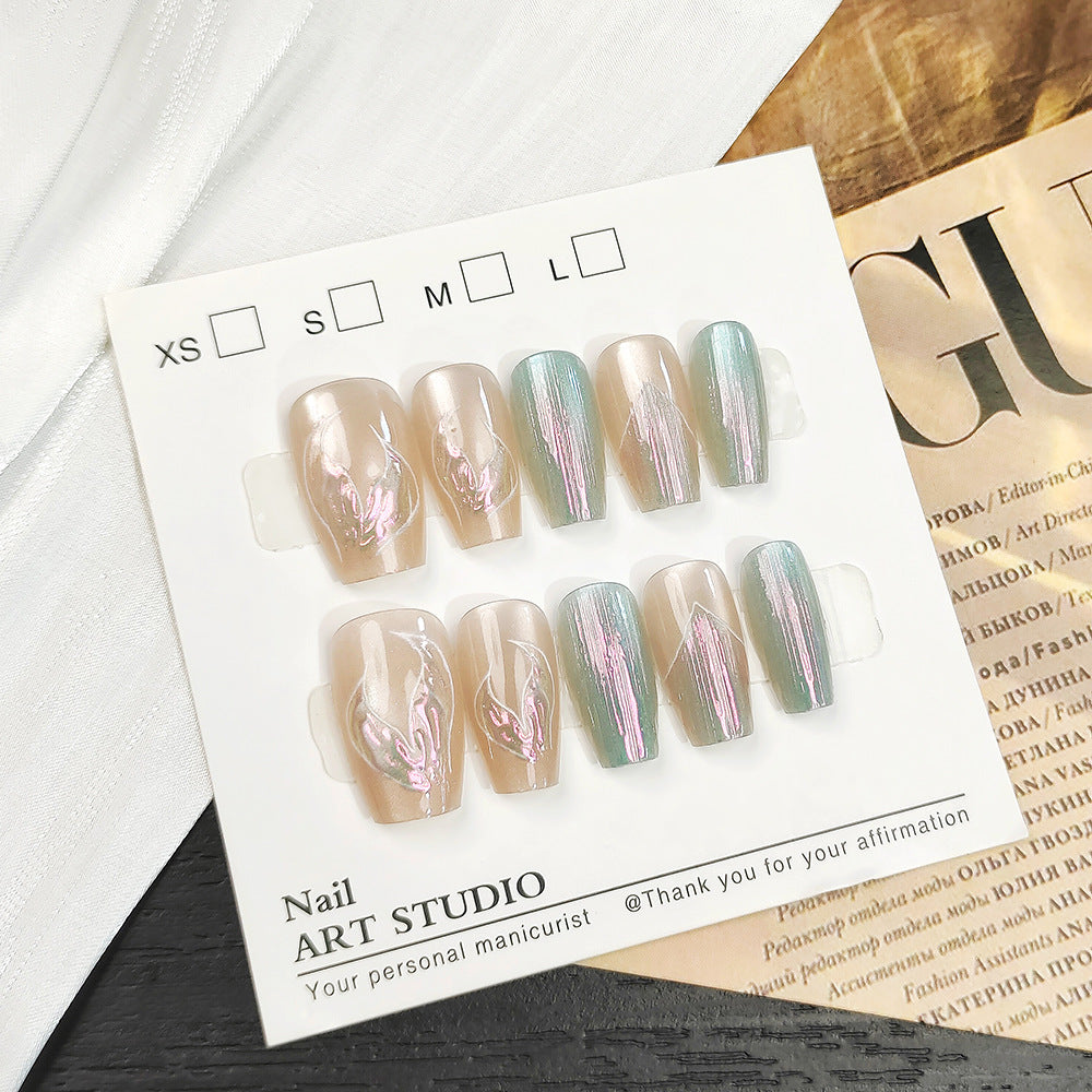 Elegant Artificial Nails with Shimmering Effect Kalsten