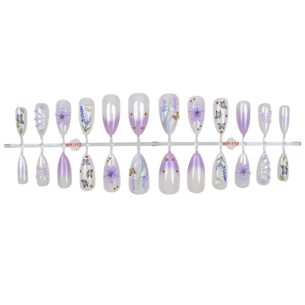 Elegant Floral Artwork Press-On Nails Kalsten